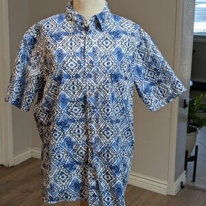 Men's Hurley Blue Patterned SS Shirt Size L